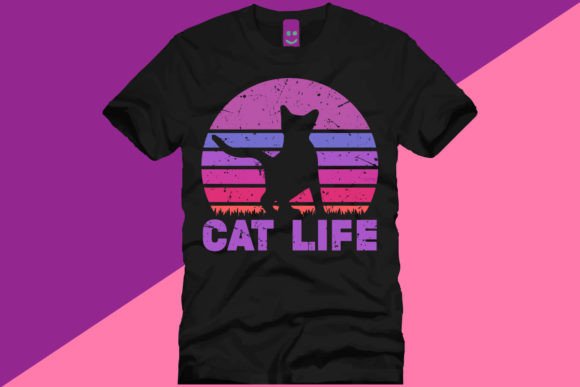 CAT LIFE VINTAGE RETRO T SHIRT DESIGN Review