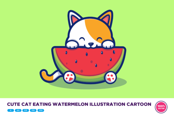 Cute Cat Eating Watermelon Embroidery Design Review