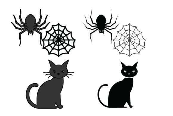 Halloween Cat Icon Design Vector Review