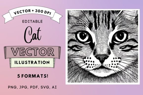 Nursery Cat Vector Illustration 300dpi Review