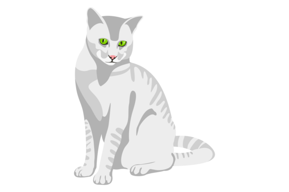 Striped Cat Icon for Embroidery Projects